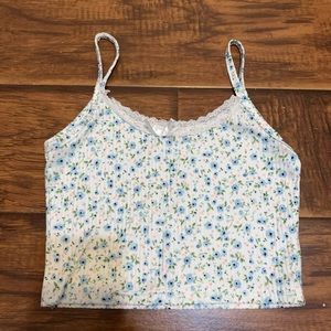 Y2K floral white camisole tank top
